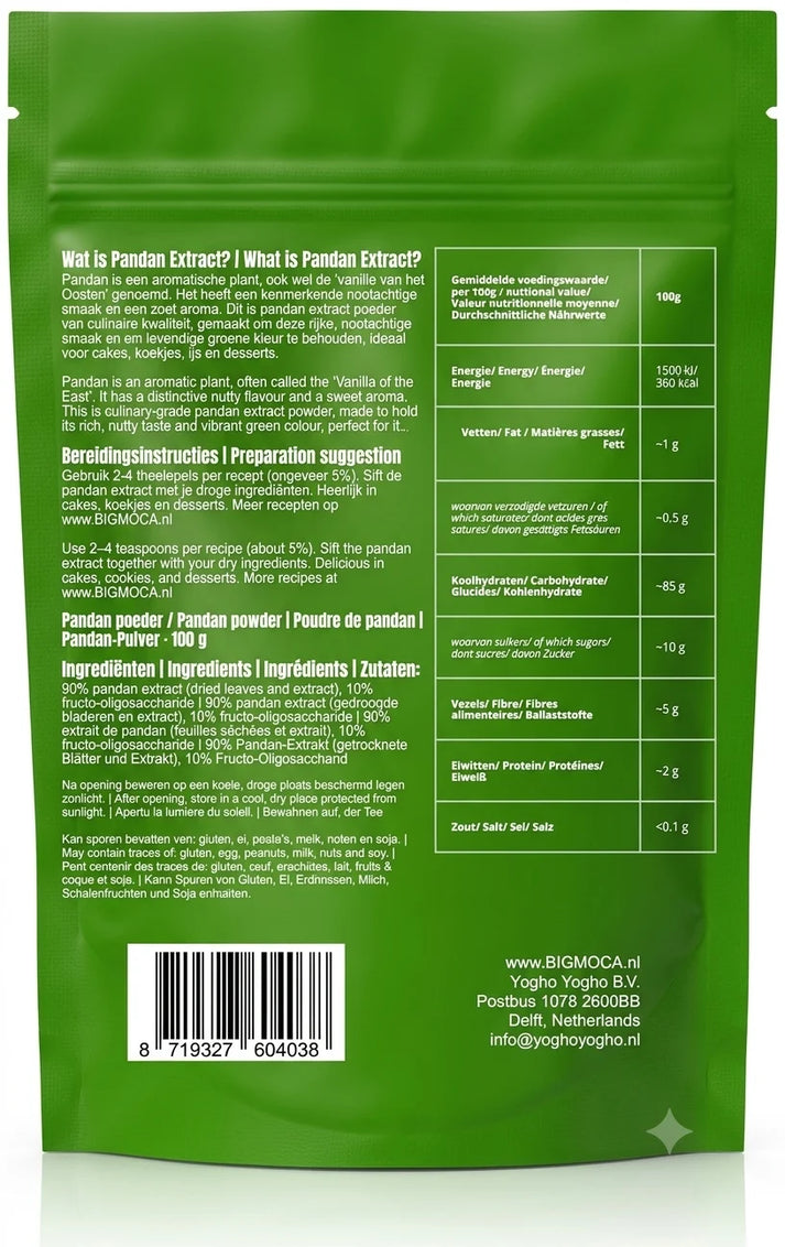Big Moca Pandan Extract Powder 100 g